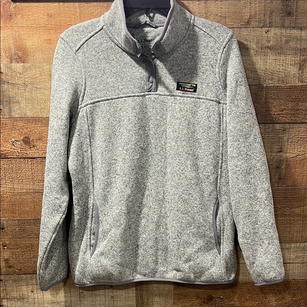 L.L. Bean women's Heathered Gray Sweater fleece size medium